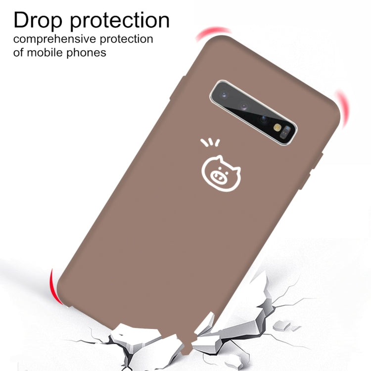 For Galaxy S10+ Little Pig Pattern Frosted TPU Protective Case