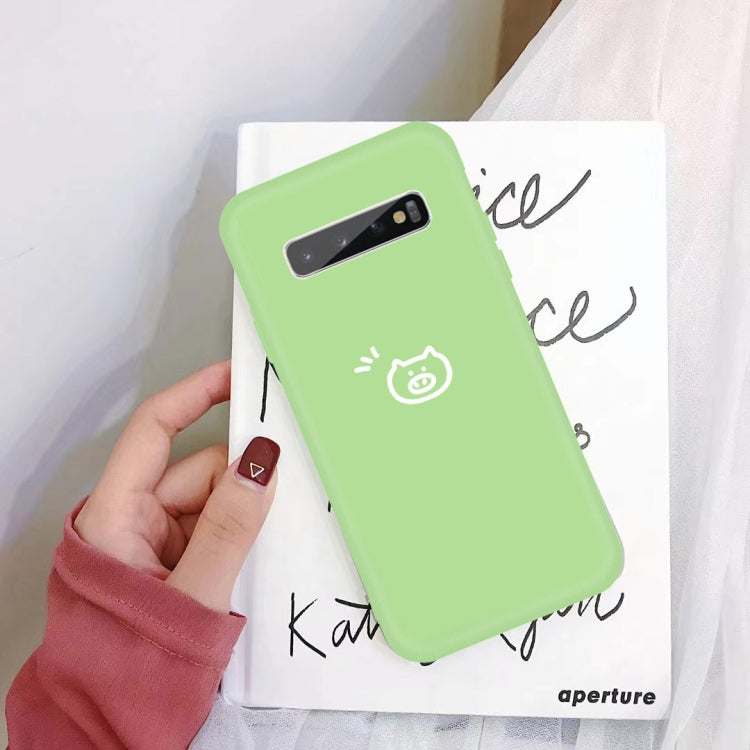 For Galaxy S10+ Little Pig Pattern Frosted TPU Protective Case