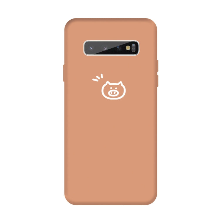 For Galaxy S10+ Little Pig Pattern Frosted TPU Protective Case