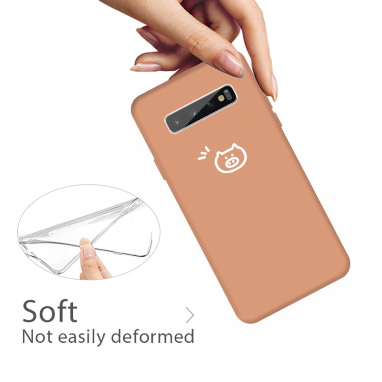 For Galaxy S10+ Little Pig Pattern Frosted TPU Protective Case