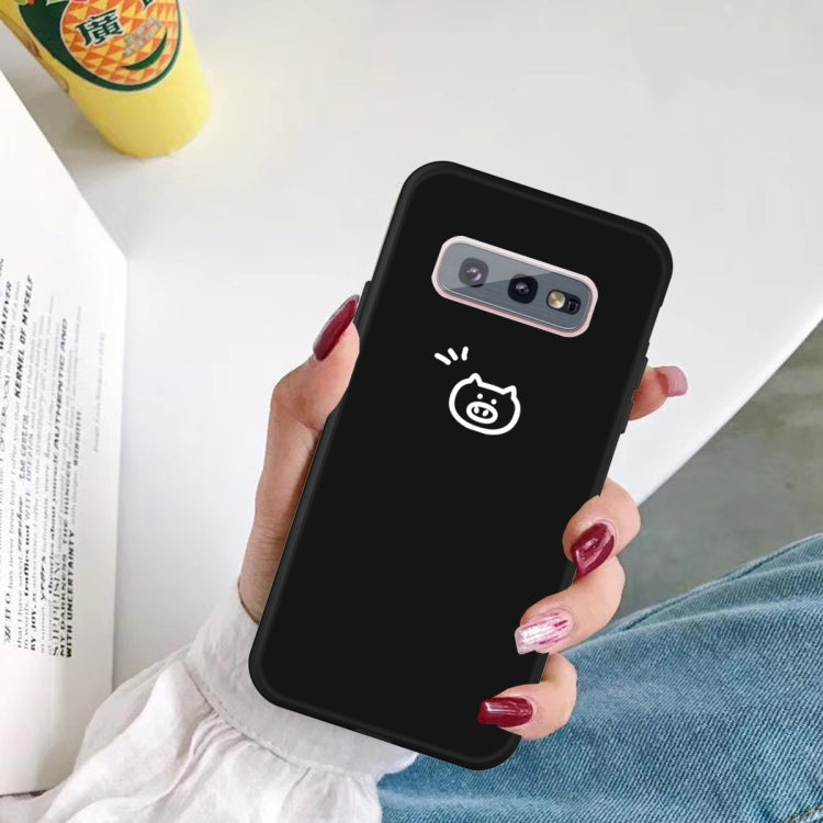 For Galaxy S10e Little Pig Pattern Frosted TPU Protective Case