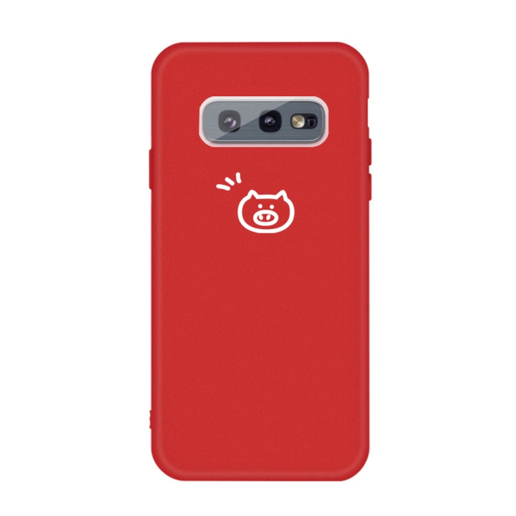 For Galaxy S10e Little Pig Pattern Frosted TPU Protective Case