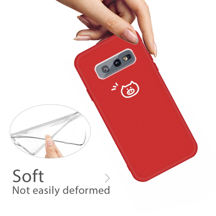 For Galaxy S10e Little Pig Pattern Frosted TPU Protective Case