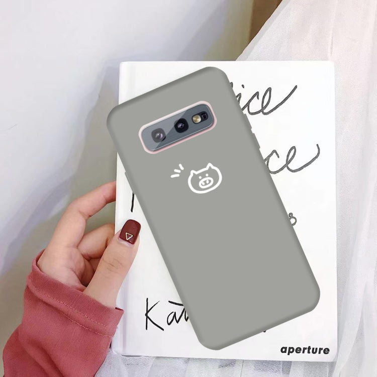 For Galaxy S10e Little Pig Pattern Frosted TPU Protective Case