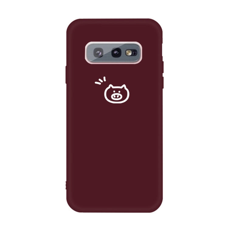 For Galaxy S10e Little Pig Pattern Frosted TPU Protective Case