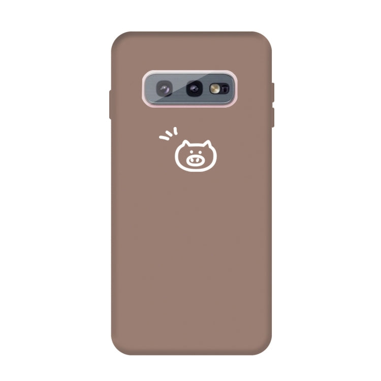 For Galaxy S10e Little Pig Pattern Frosted TPU Protective Case