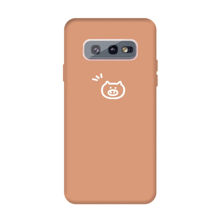 For Galaxy S10e Little Pig Pattern Frosted TPU Protective Case