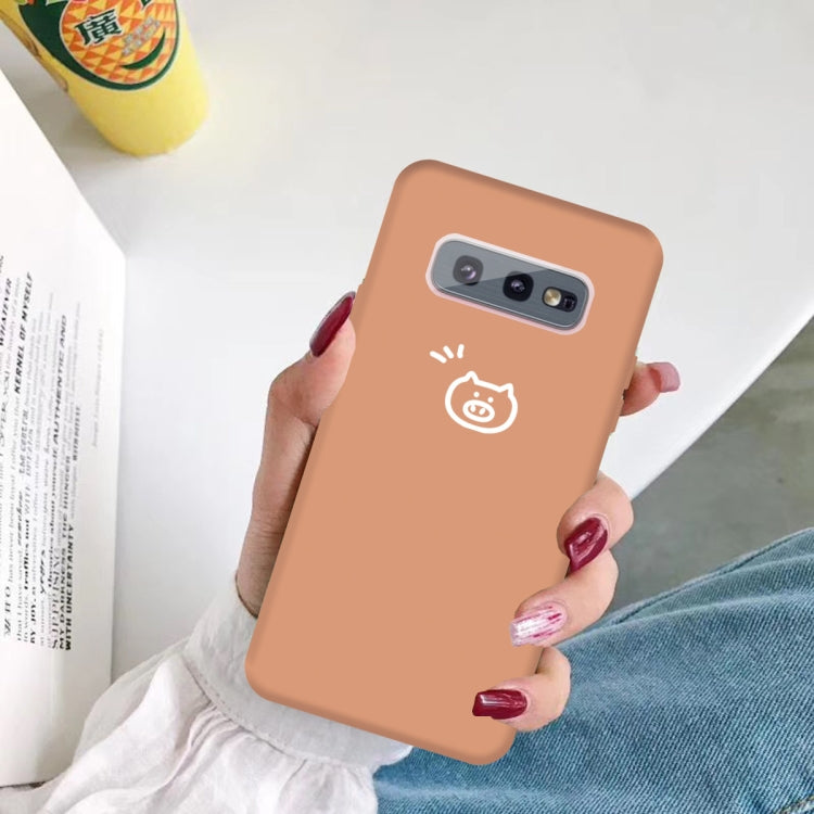 For Galaxy S10e Little Pig Pattern Frosted TPU Protective Case