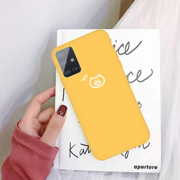 For Galaxy A71 Little Pig Pattern Frosted TPU Protective Case