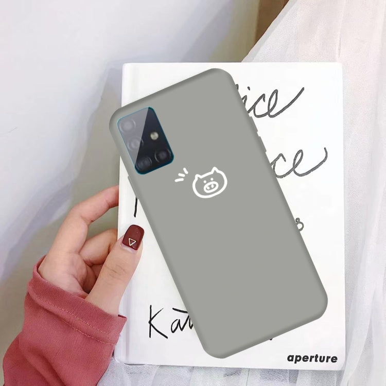 For Galaxy A71 Little Pig Pattern Frosted TPU Protective Case