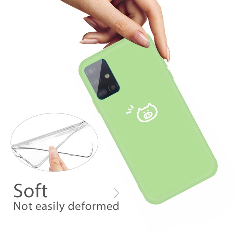 For Galaxy A71 Little Pig Pattern Frosted TPU Protective Case