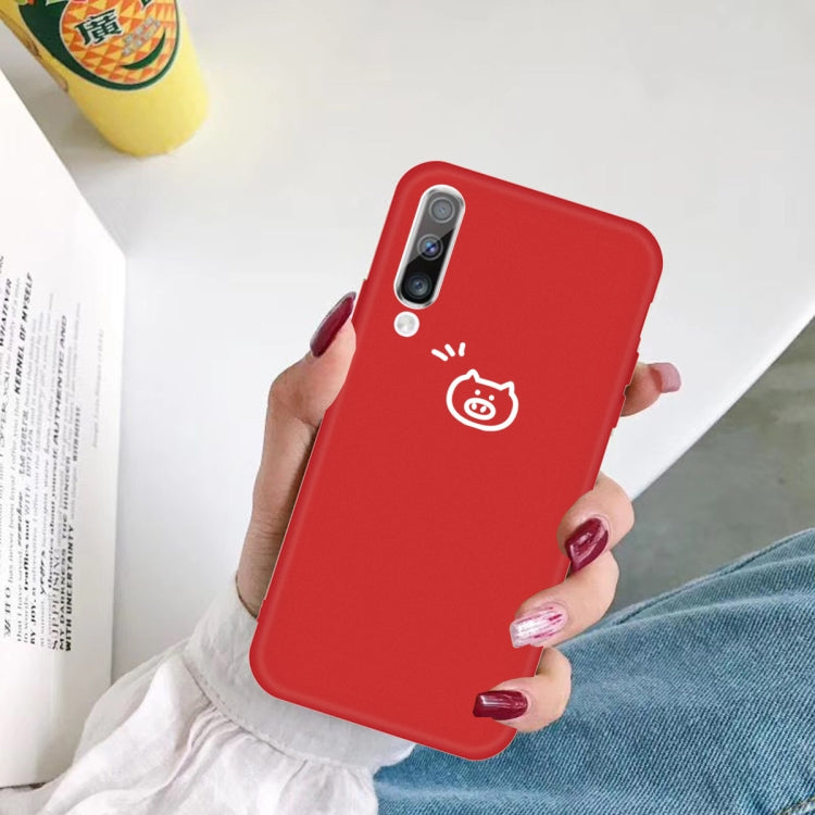 For Galaxy A50 Little Pig Pattern Frosted TPU Protective Case