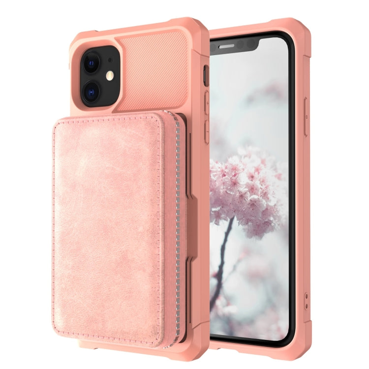 For iPhone 11 Zipper Wallet Card Bag PU Back Case