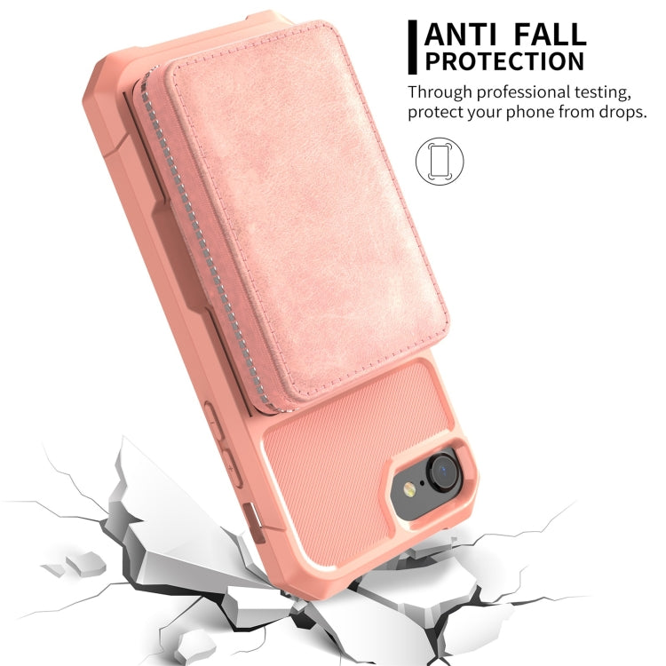 For iPhone SE 2022 / SE 2020 / 8 / 7 / 6 / 6s Zipper Wallet Card Bag PU Back Case