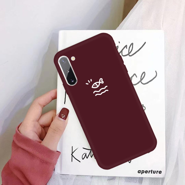 For Galaxy Note10 Little Fish Pattern Frosted TPU Protective Case