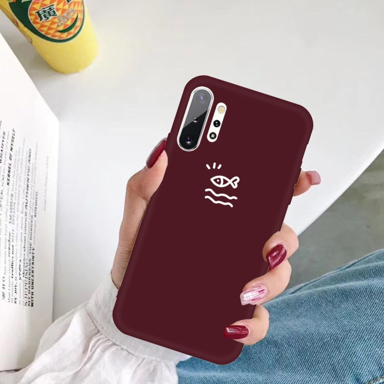 For Galaxy Note10+ Little Fish Pattern Frosted TPU Protective Case
