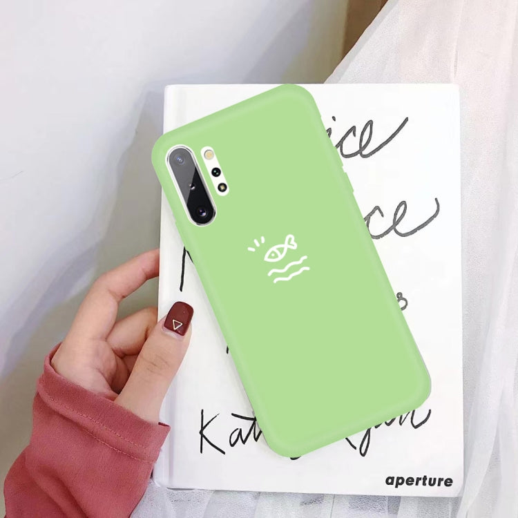 For Galaxy Note10+ Little Fish Pattern Frosted TPU Protective Case