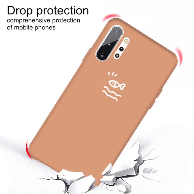 For Galaxy Note10+ Little Fish Pattern Frosted TPU Protective Case