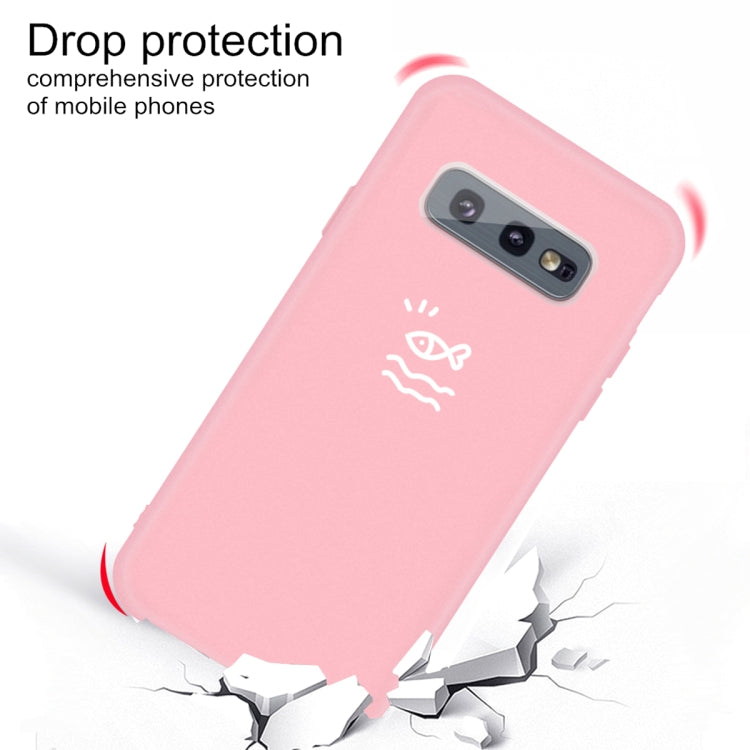 For Galaxy S10e Little Fish Pattern Frosted TPU Protective Case