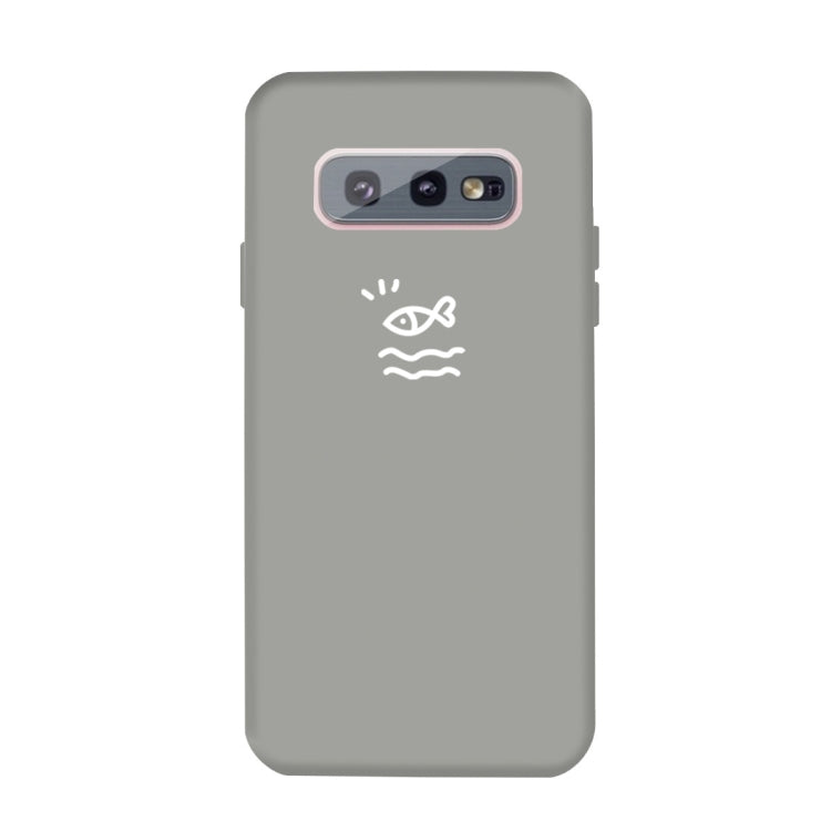 For Galaxy S10e Little Fish Pattern Frosted TPU Protective Case