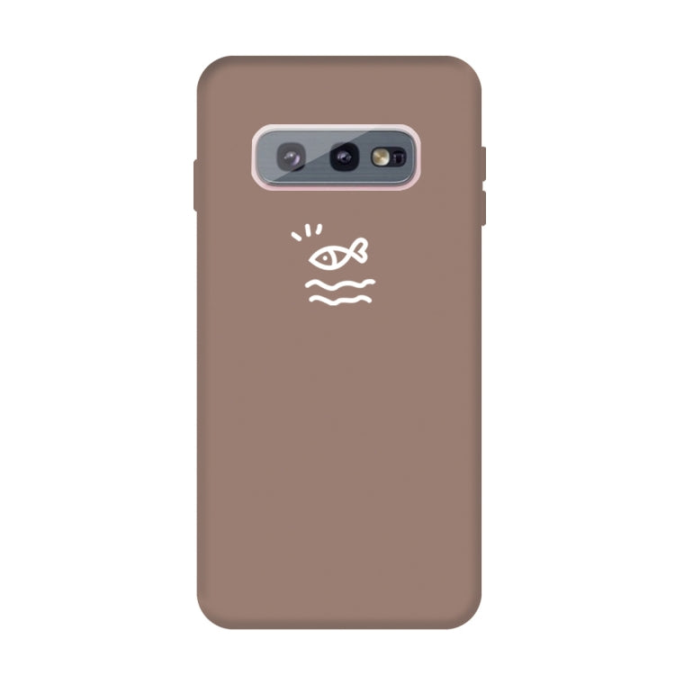 For Galaxy S10e Little Fish Pattern Frosted TPU Protective Case