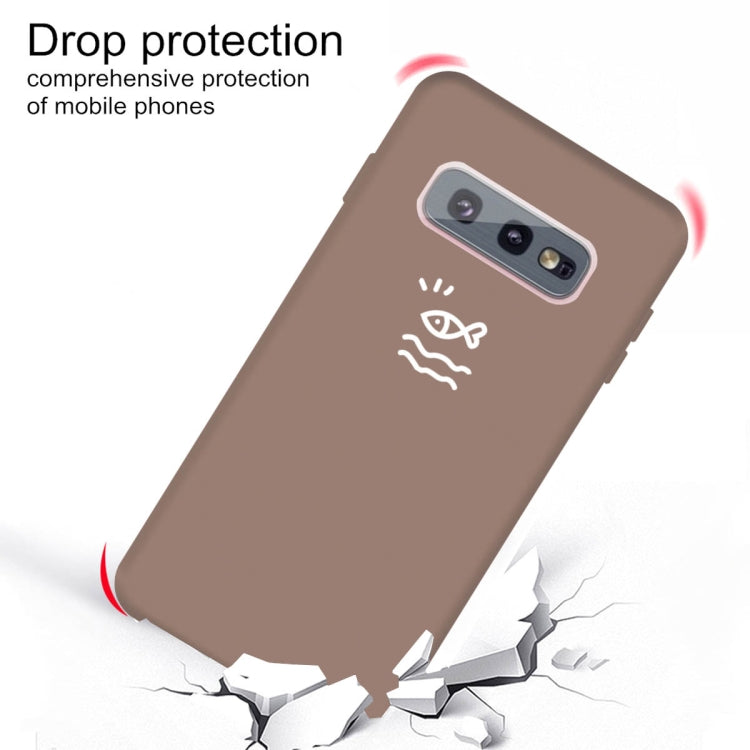 For Galaxy S10e Little Fish Pattern Frosted TPU Protective Case