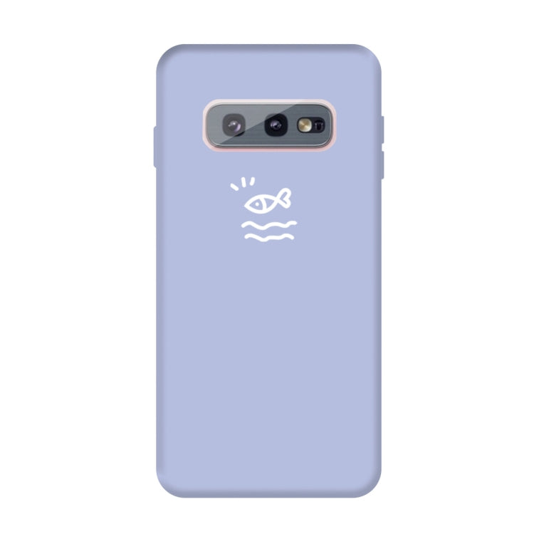 For Galaxy S10e Little Fish Pattern Frosted TPU Protective Case