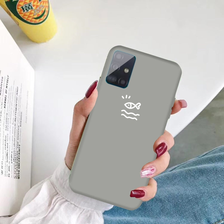 For Galaxy A71 Little Fish Pattern Frosted TPU Protective Case