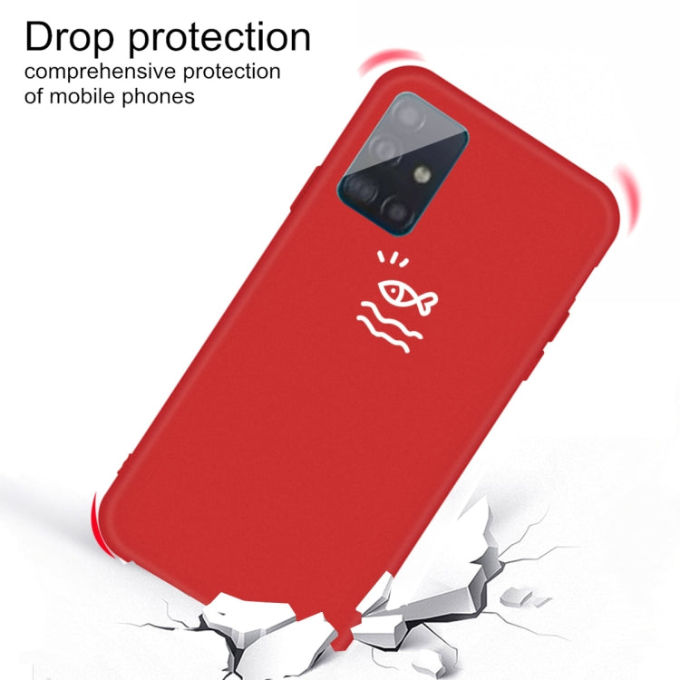 For Galaxy A51 Little Fish Pattern Frosted TPU Protective Case