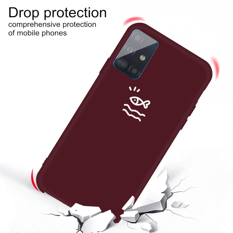 For Galaxy A51 Little Fish Pattern Frosted TPU Protective Case