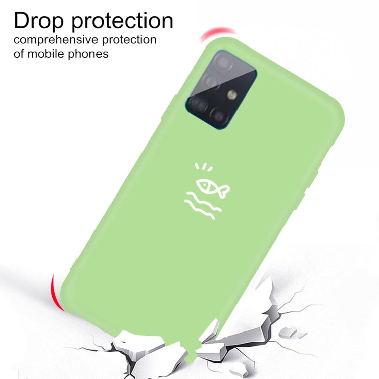 For Galaxy A51 Little Fish Pattern Frosted TPU Protective Case