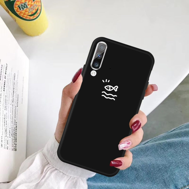 For Galaxy A70 Little Fish Pattern Frosted TPU Protective Case