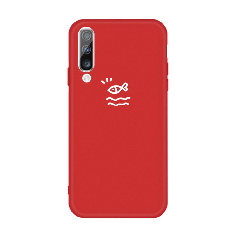 For Galaxy A50 Little Fish Pattern Frosted TPU Protective Case