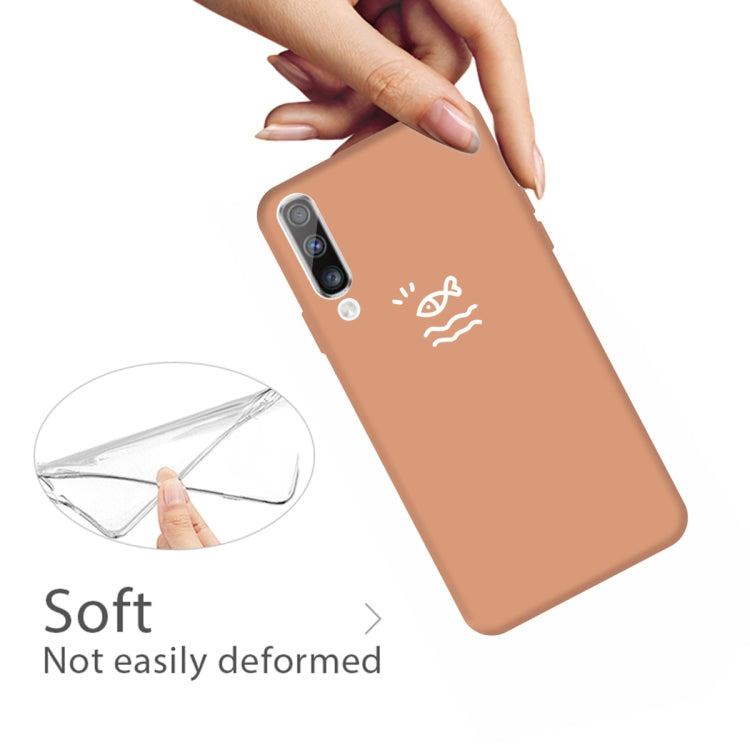 For Galaxy A50 Little Fish Pattern Frosted TPU Protective Case