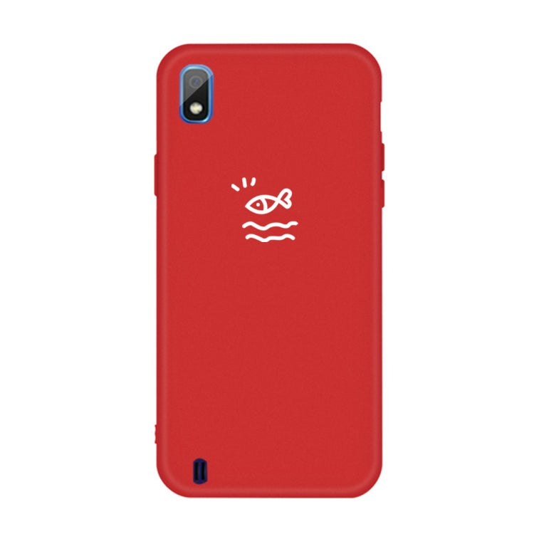 For Galaxy A10 Little Fish Pattern Frosted TPU Protective Case