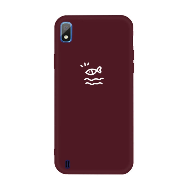 For Galaxy A10 Little Fish Pattern Frosted TPU Protective Case