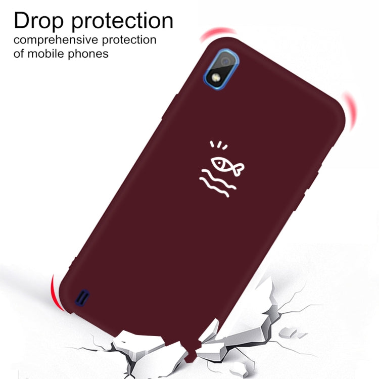 For Galaxy A10 Little Fish Pattern Frosted TPU Protective Case