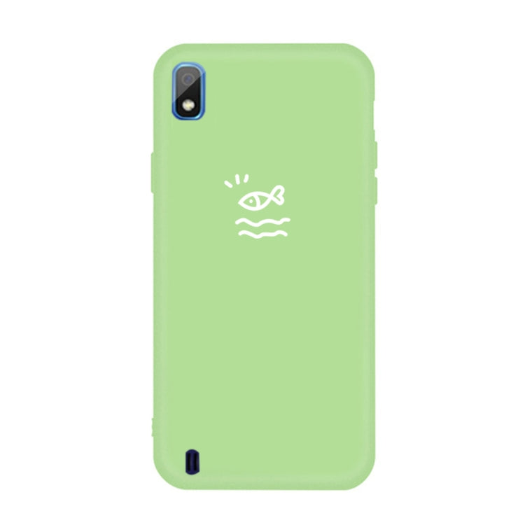 For Galaxy A10 Little Fish Pattern Frosted TPU Protective Case