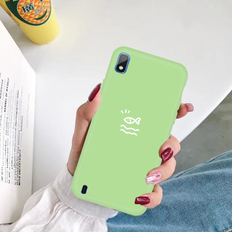For Galaxy A10 Little Fish Pattern Frosted TPU Protective Case