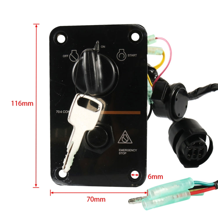 A6650 Outboard / Yacht Single Engine Key Switch Panel Kit for Yamaha 704-82570-08-00