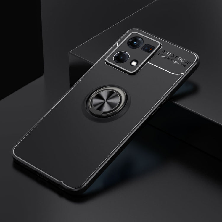 For OPPO Reno7 4G Metal Ring Holder 360 Degree Rotating TPU Phone Case
