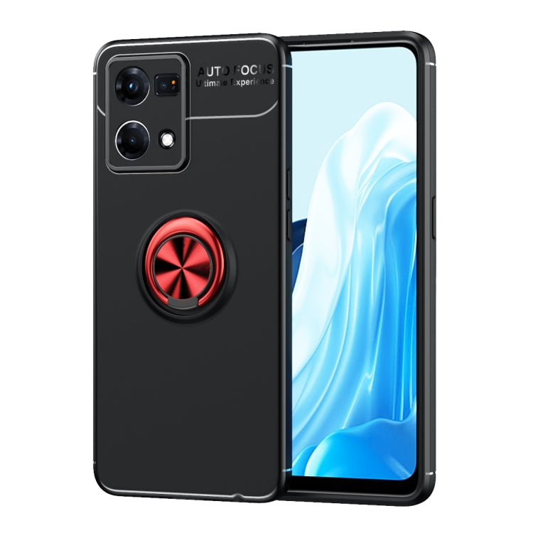 For OPPO Reno7 4G Metal Ring Holder 360 Degree Rotating TPU Phone Case