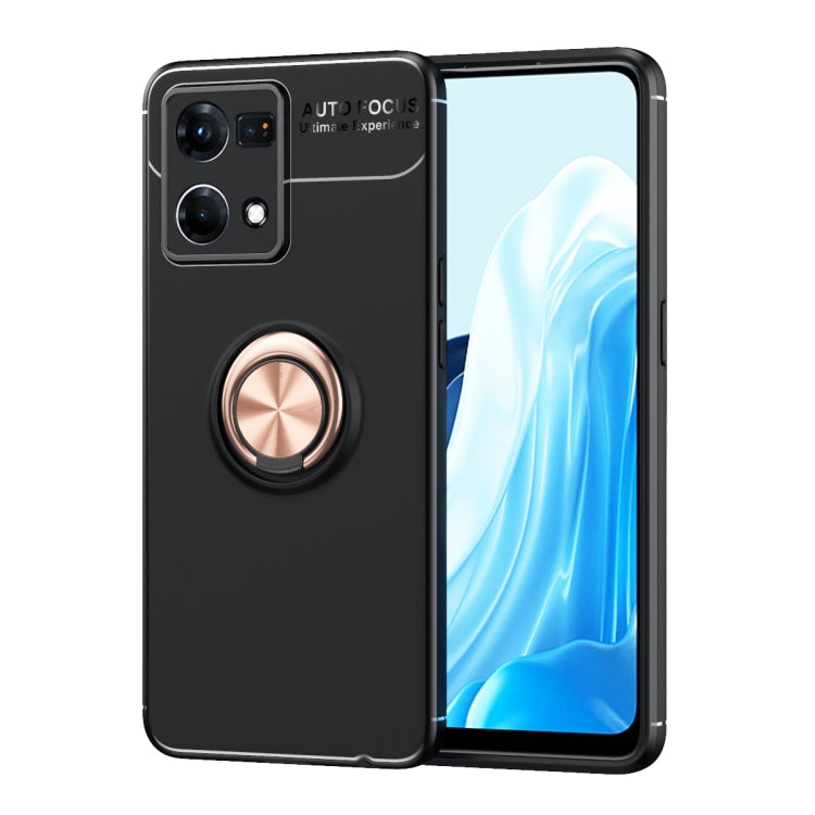 For OPPO Reno7 4G Metal Ring Holder 360 Degree Rotating TPU Phone Case