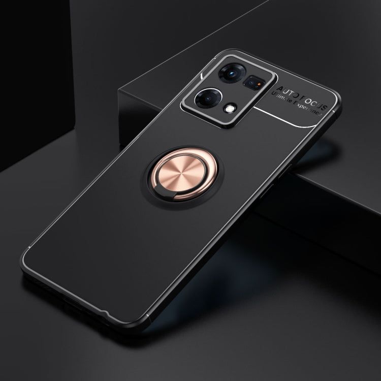 For OPPO Reno7 4G Metal Ring Holder 360 Degree Rotating TPU Phone Case