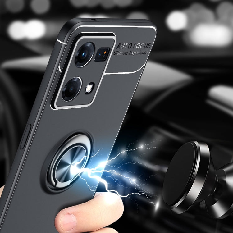 For OPPO Reno7 4G Metal Ring Holder 360 Degree Rotating TPU Phone Case