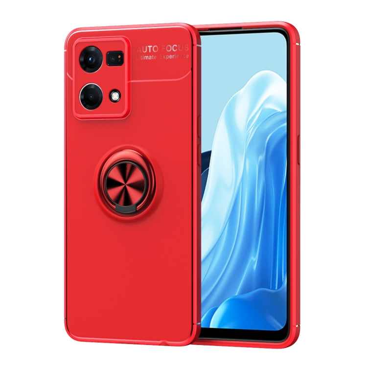 For OPPO Reno7 4G Metal Ring Holder 360 Degree Rotating TPU Phone Case