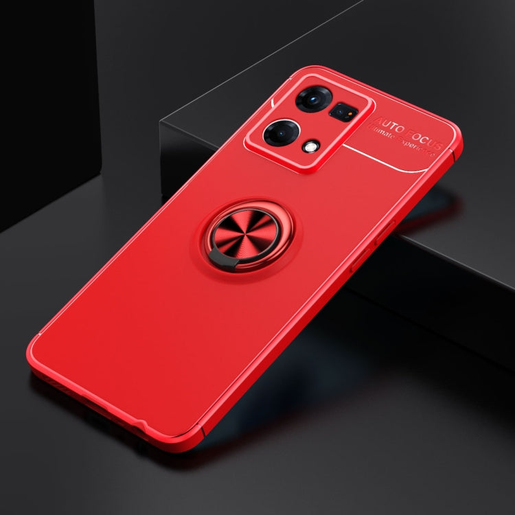 For OPPO Reno7 4G Metal Ring Holder 360 Degree Rotating TPU Phone Case