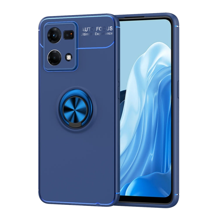 For OPPO Reno7 4G Metal Ring Holder 360 Degree Rotating TPU Phone Case