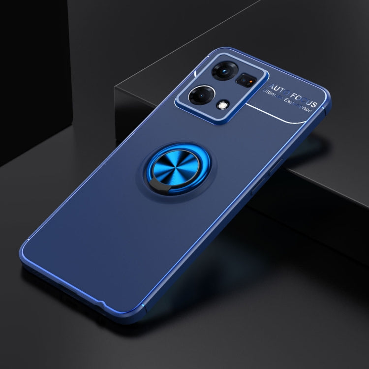 For OPPO Reno7 4G Metal Ring Holder 360 Degree Rotating TPU Phone Case