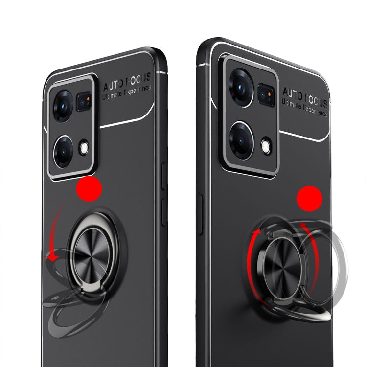 For OPPO Reno7 4G Metal Ring Holder 360 Degree Rotating TPU Phone Case